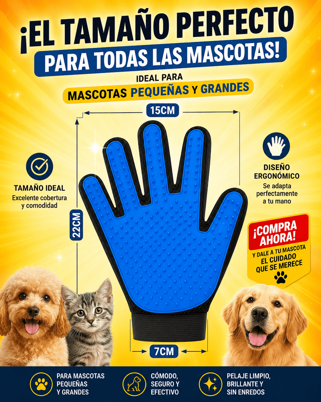 GUANTE QUITA PELOS DE MASCOTAS