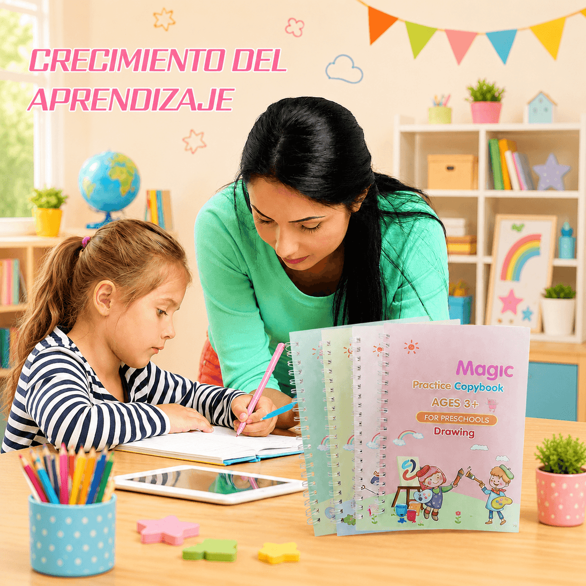 Set Cuaderno Mágico Caligrafía Montessori