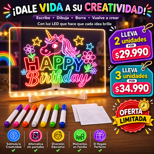 Pizarra Magica 20cm X 30cm Luz Led usb